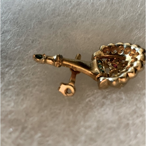 Petite Jeweled Door Knocker Brooch Pin - Picture 9 of 10